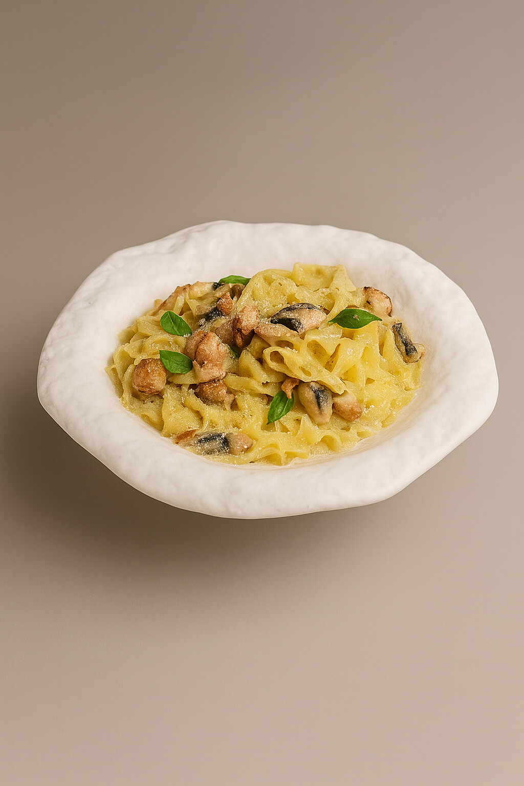 Фетучини с цыплёнком и грибами