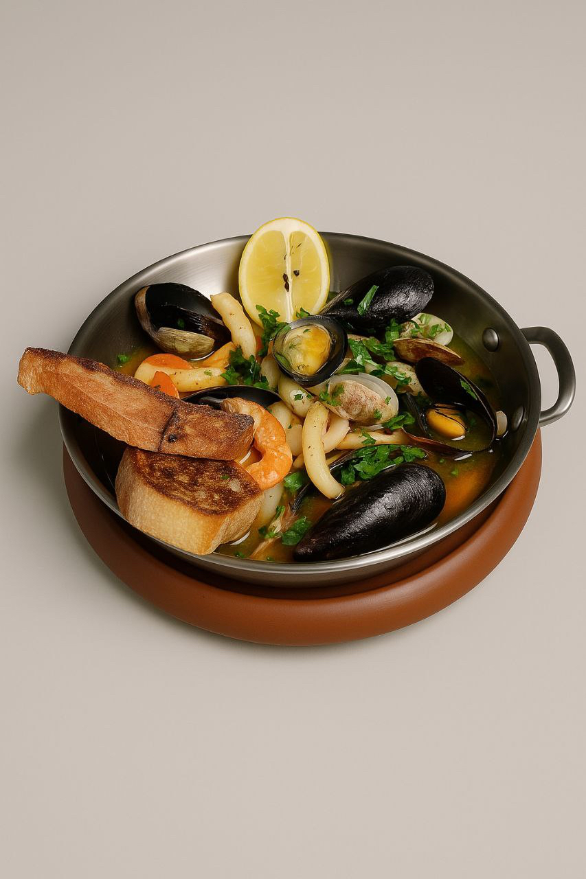 Морепродукты в лимонном масле